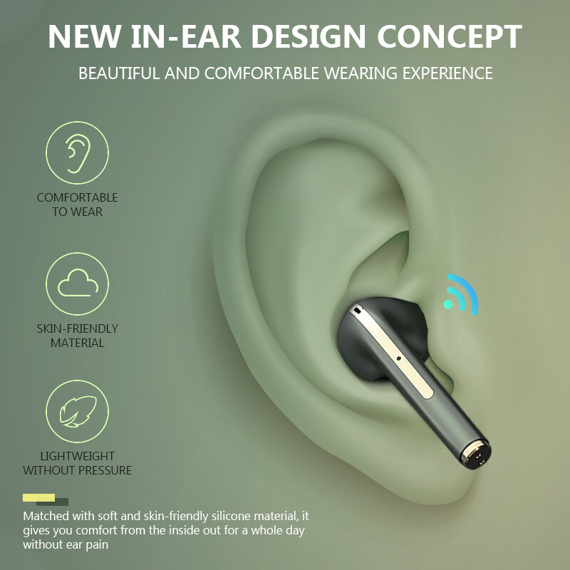 J18 TWS Wireless Headphone Bluetooth Earphone In Ear Headset True Wireless Earbuds For Xiaomi Phone Handsfree Ear Buds