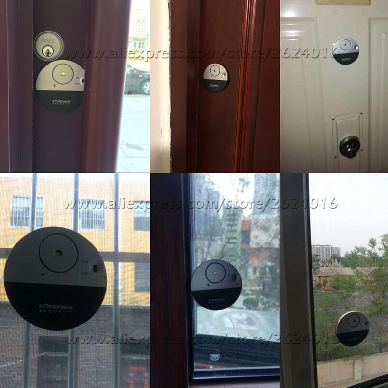 4pcs Vibration Alarm Sensor Detector Doberman Security Door Window Vibration Alarm for Warning Burglars Intruder Home Security