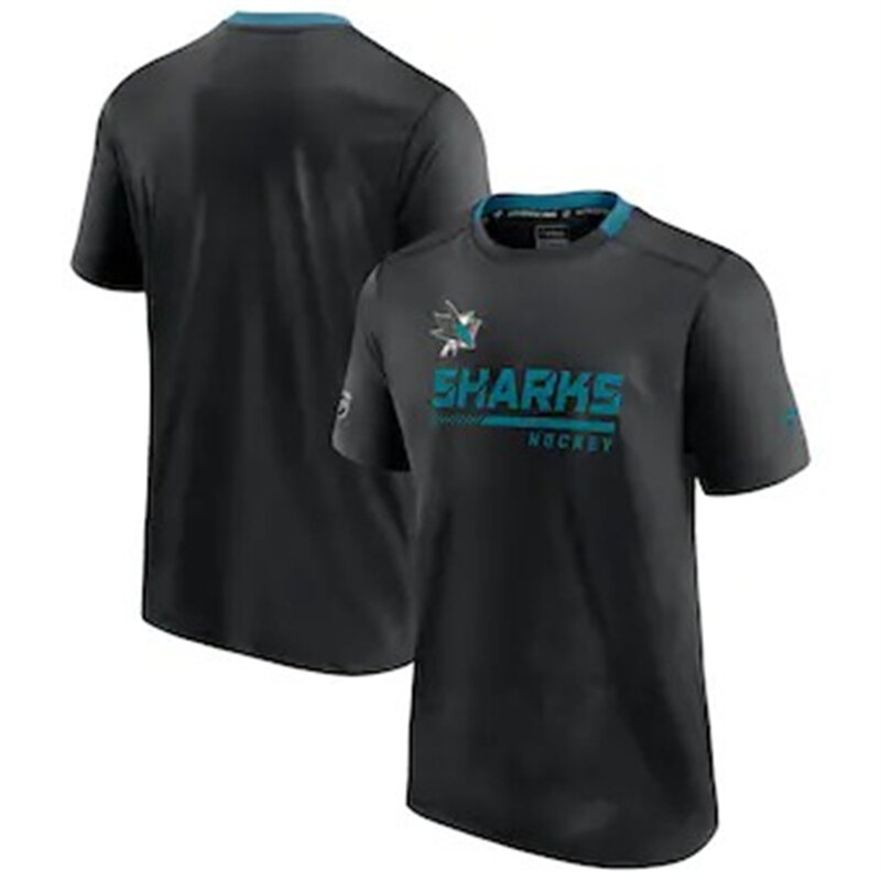 Camicia da squalo sport di squadra camicia da uomo oversize estiva da uomo San mec shark stampa 3D nuova T-shirt serie hockey su ghiaccio 2021 hockey su ghiaccio