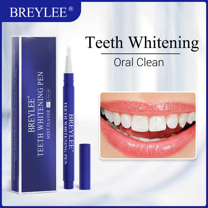 Breylee caneta de clareamento dental com gel, sérum essencial para clareamento dentário, remove placas e manchas, higiene oral
