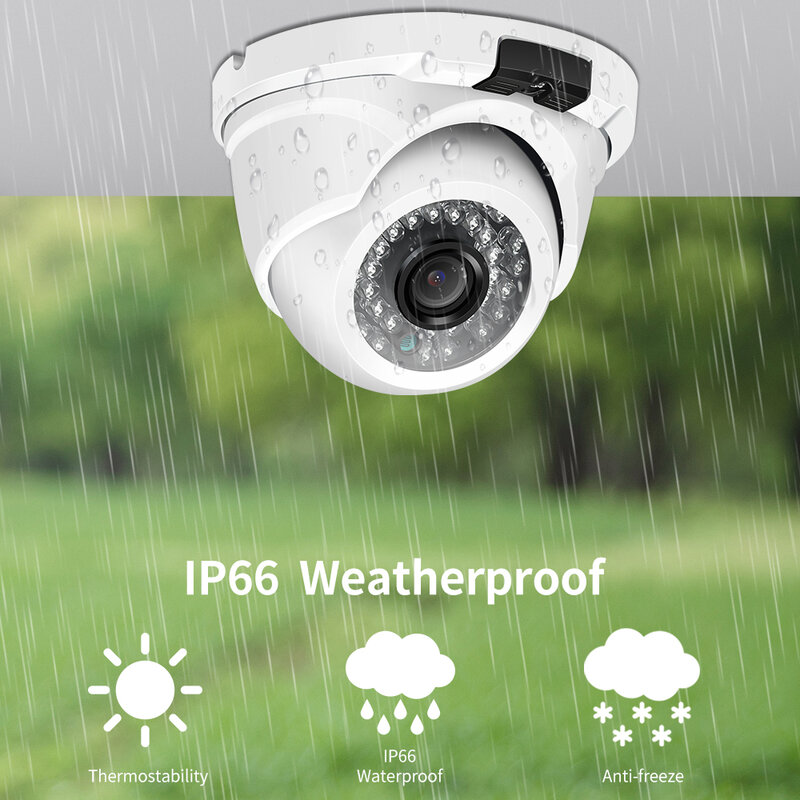 8MP 4K ip camera video surveillance intérieure extérieure POE avec dôme en métal codec H.265 et protocole Onvif grand Angle 2.8mm caméra