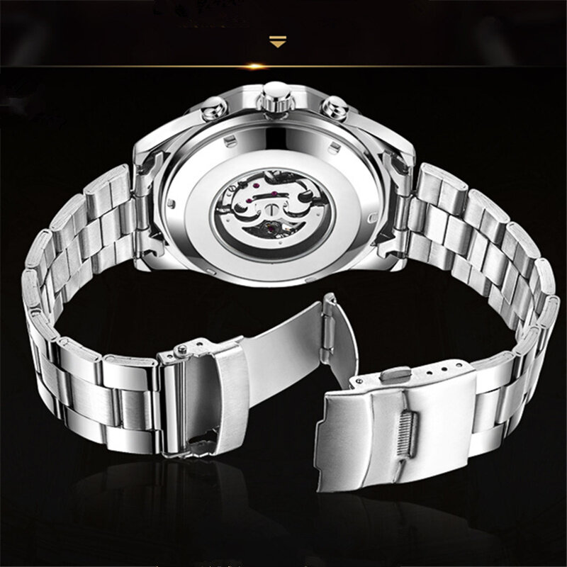 Zegarek KMQI mężczyźni szkielet automatyczny zegarek mechaniczny złoty szkieletowy Vintage Man zegarek męskie zegarki Top marka luksusowe часы мужские