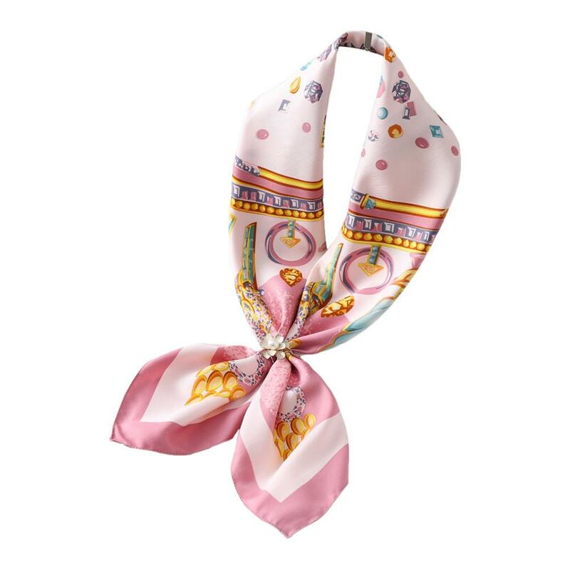 Саржа сатин женский шарф с мультяшным принтом нагрудник Солнцезащитная Марля доступны 90*90 см квадратный шарф