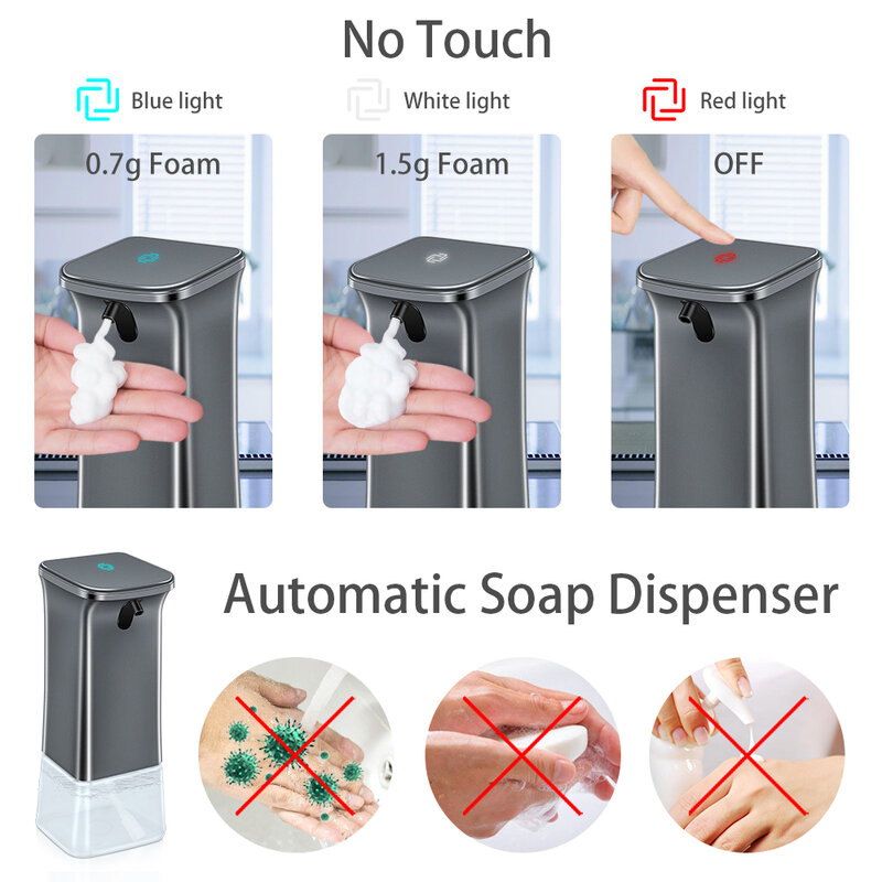 Rondella a mano originale Dispenser di sapone sensibile a infrarossi induzione schiumogena Sannitizer a mano ricaricabile Dispens lavatrice a mano