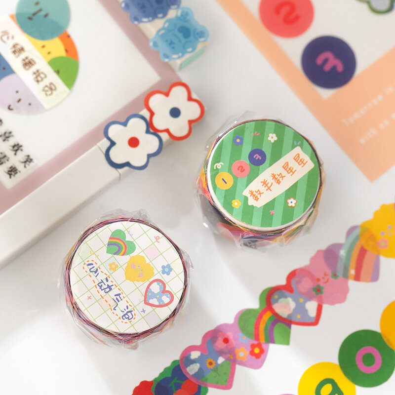 Kawaii Washi Tape nastro tascabile di base Ins Girl simpatico orso tasca decorazione fiori e carta a forma speciale possono strappare forniture carine