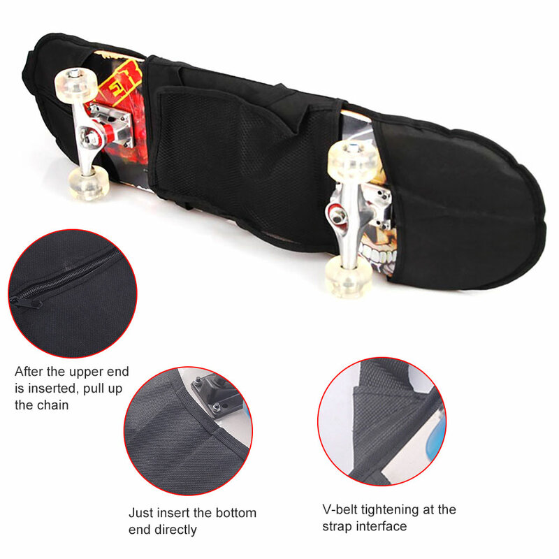 배낭 싱글 숄더 솔리드 커버 조정 가능한 두꺼운 스케이트 보드 가방 전문 캐리 롱 보드 여행 야외 액세서리