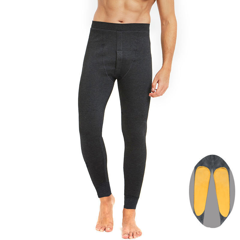 Pantalon chaud pour homme, avec genouillères, épais, taille haute, extensible, slim, long, en velours, automne et hiver