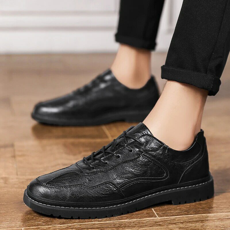 Men Casual Shoes fashion lace up comfortable leather shoes oxfords men outdoor high quality men sneakers Zapatos De Hombre