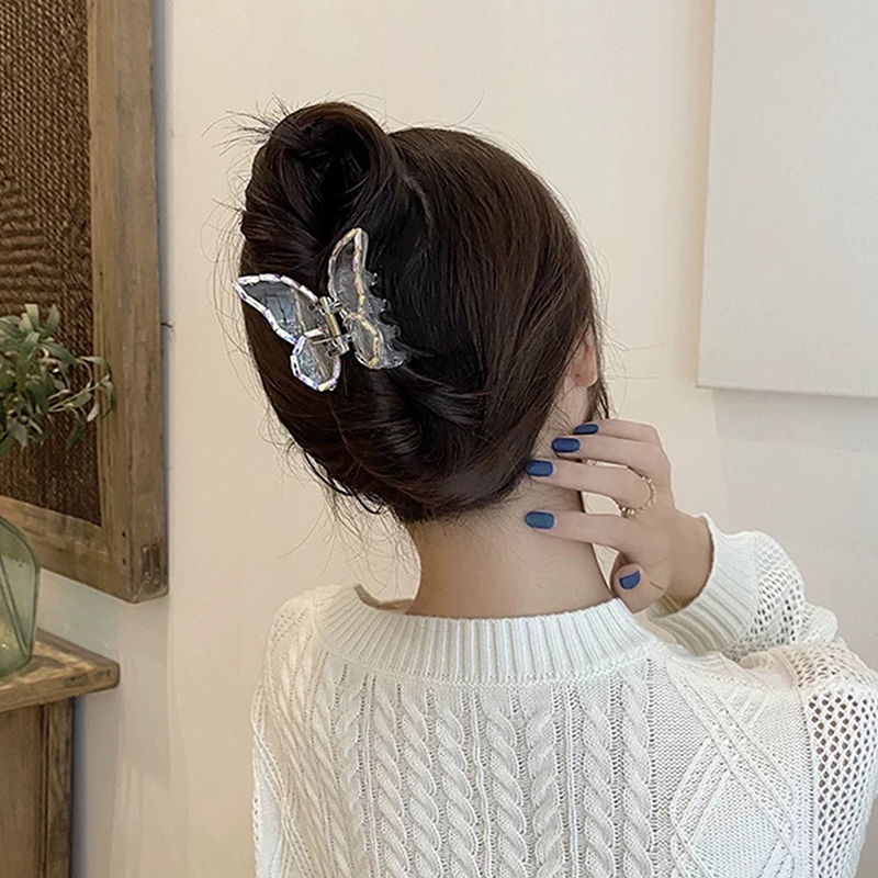 Summer Transparent Butterfly Grabs Hair Clip For Women Sweet Accessories Butterfly Clip Female Hairpin Sweet