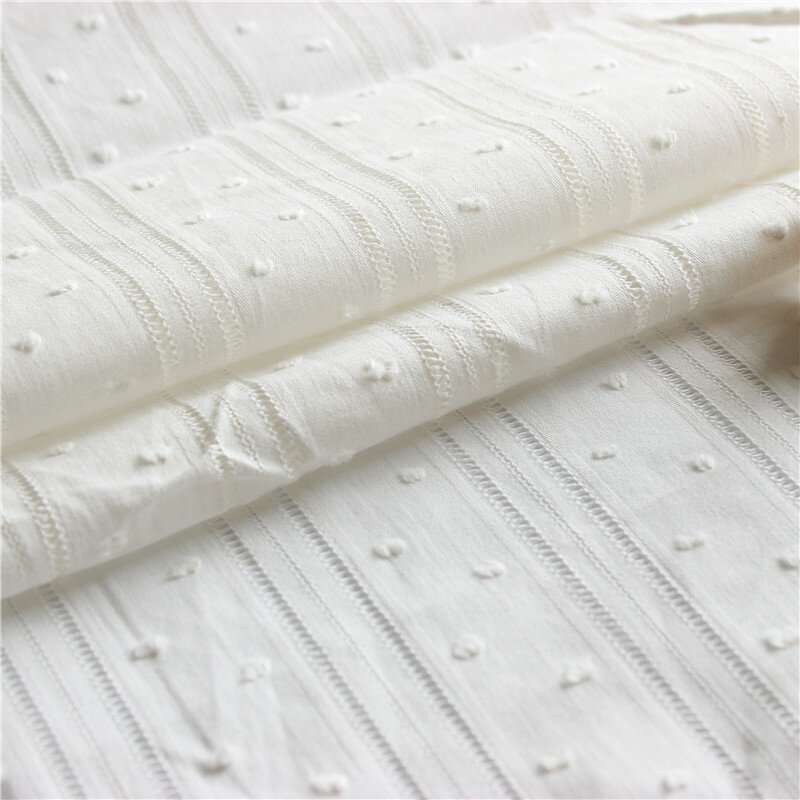 Cotone Bianco Camicia di Stoffa FAI DA TE di Stoffa Del Vestito Ricamato In Cotone Tessuto di Abbigliamento FAI DA TE Cucito Tessuto 100x140cm SED01