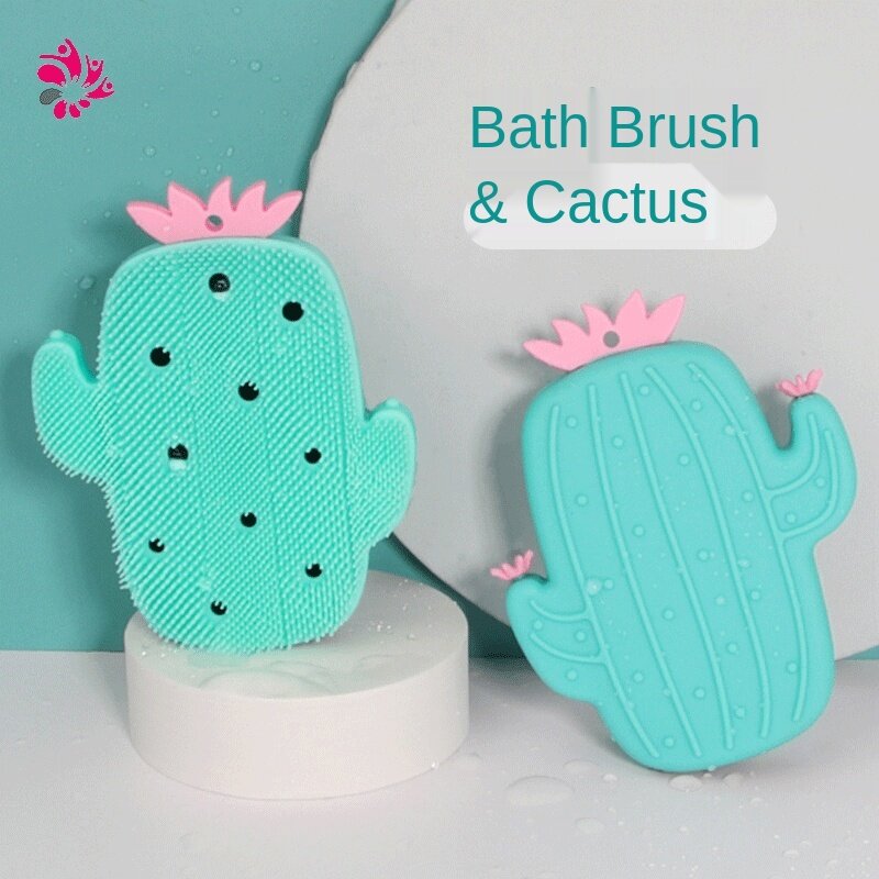 2021 Silicone Bath Brush Baby Bath Massage Brush Rub Bath Cactus Silicone Bath Brush bath set