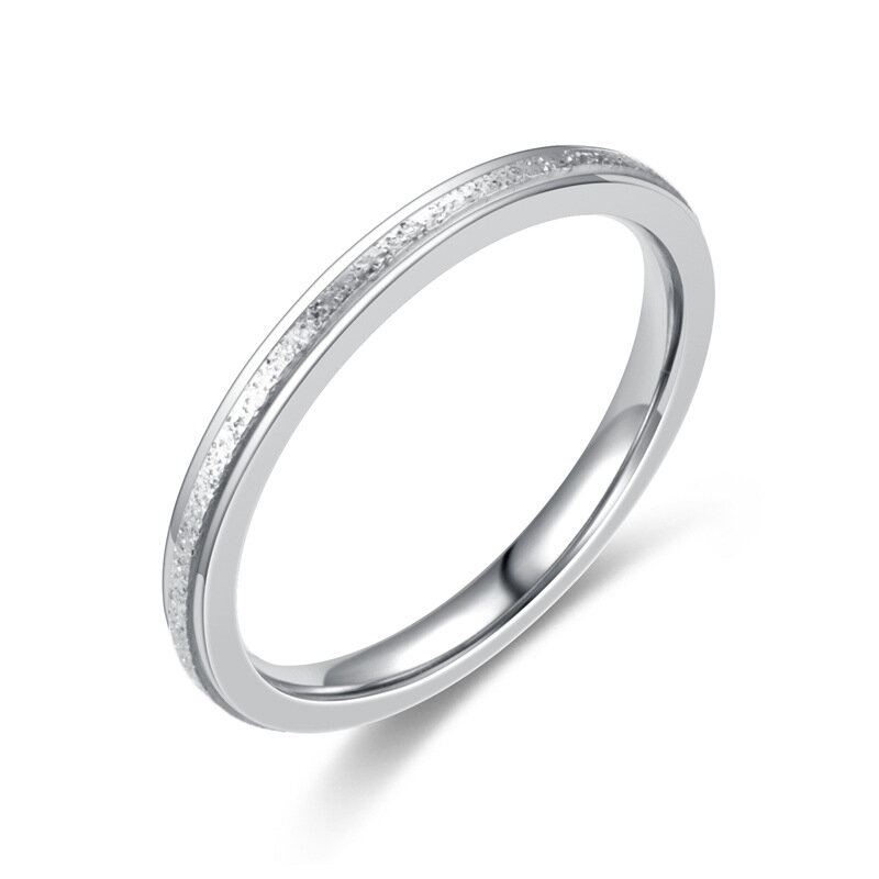 SHOUMAN 2020 anelli di barretta smerigliati Color oro rosa 2mm per gioielli da sposa donna acciaio inossidabile la massima qualità non si sbiadisce mai