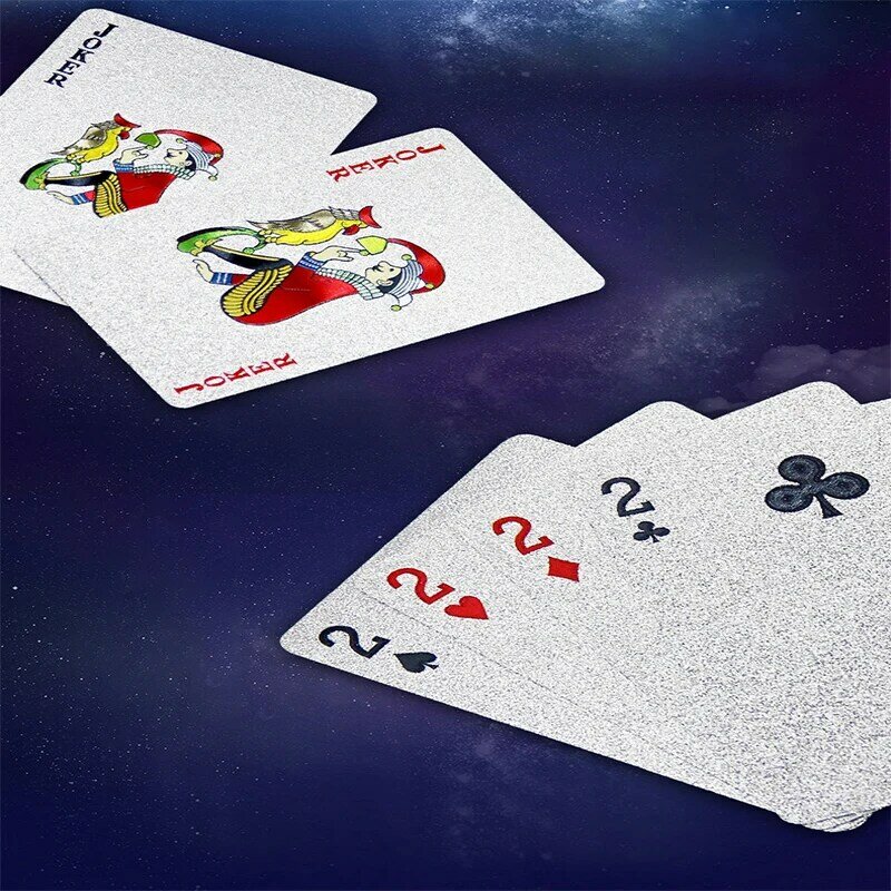 54 unids/set calidad impermeable de plástico de PVC jugando a las cartas de Poker clásico trucos de magia herramienta negro puro Caja Mágica-embalado jugando a las cartas