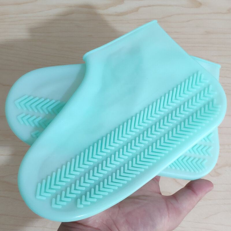 1 para wielokrotnego użytku lateksowe kalosze wodoodporne pokrowce na Slip-on odporna guma kalosze ochraniacze na buty S/M/L akcesoria do butów