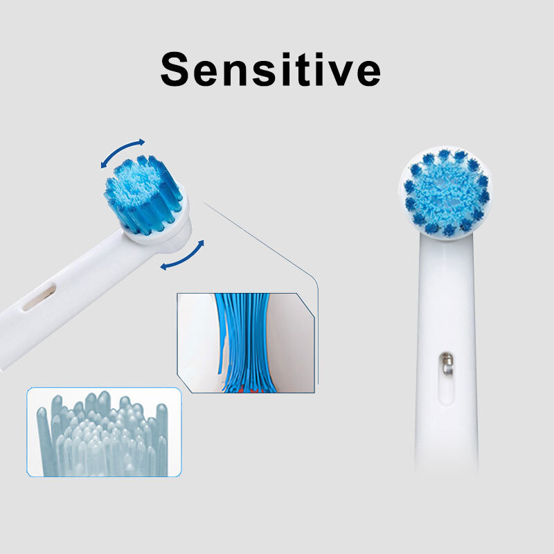Oral Bเปลี่ยนหัวแปรงสีฟันสิ่งที่แนบมาแปรงอะไหล่ 4 ชิ้น/แพ็คPrecision Clean CROSS Action 3Dสีขาว