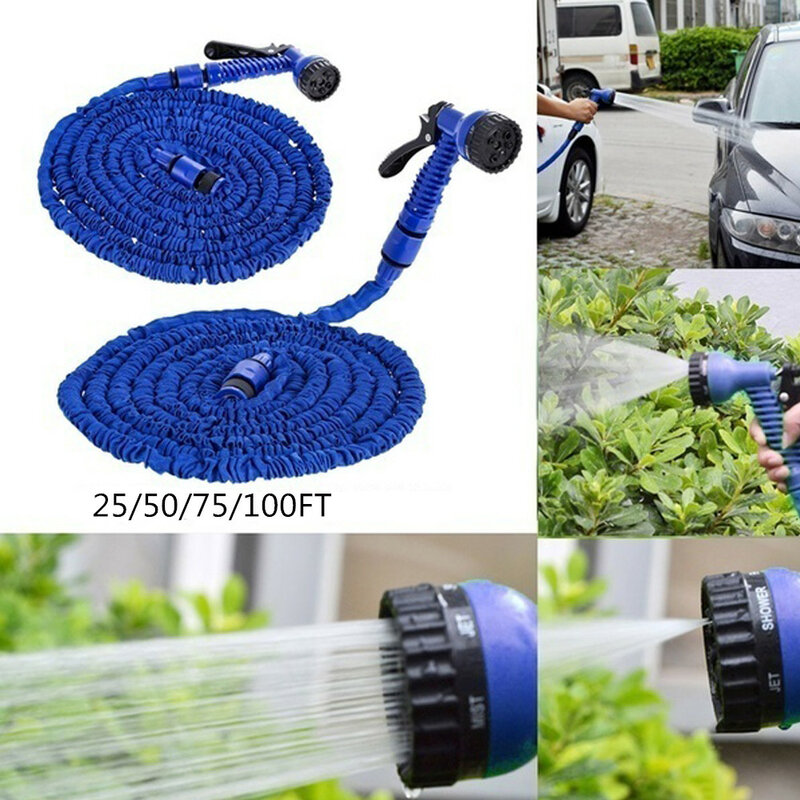 25/50/75/100FT Garden Hose Expandable Flexible Water Hose Pipe Watering With Spray Gun To Watering Car Wash Spray