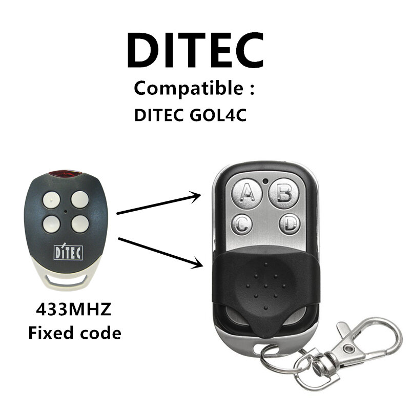 DITEC garage door remote control fixed code DITEC BIXLS remote garage command transmitter 433.92mhz