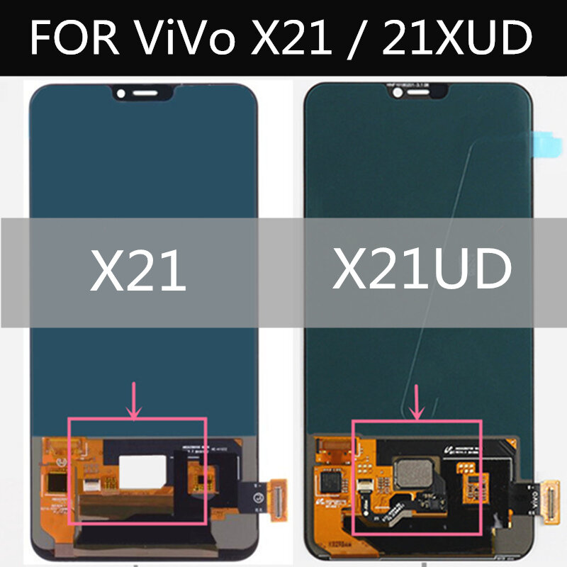 Vivo X21 X21A X21UD X21UDA LCD 디스플레이 + 터치 스크린 디지타이저, 유리 렌즈 어셈블리 교체