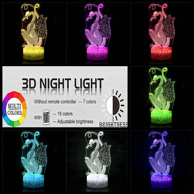 Luz de noche 3D de dinosaurio para niños, triceratops juguete de dibujos animados, muñeca bonita, regalo de cumpleaños y Año Nuevo, lámpara de mesa LED, novedad