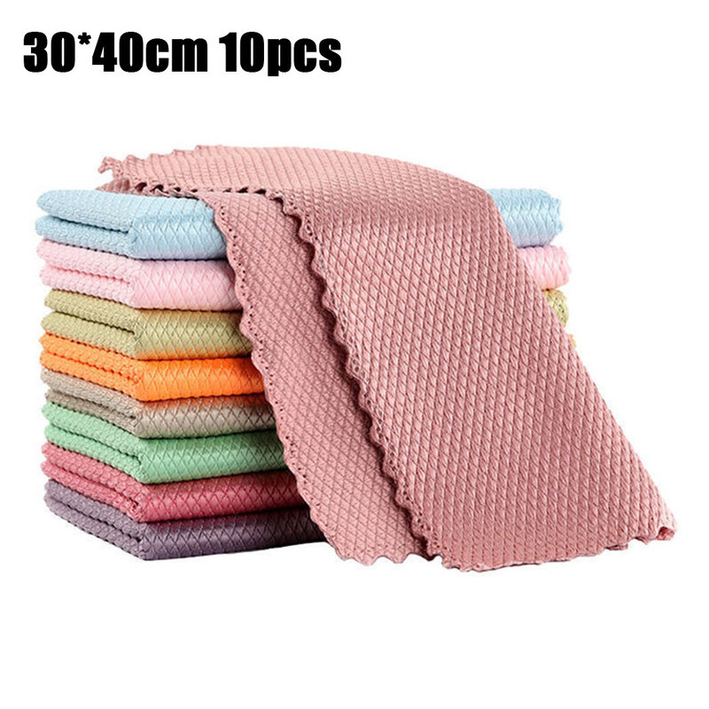 5Pcs/10Pcs 30*40cm/11.81*15.75inch Cleaning Cloths NanoScale Streak-Free Miracle Cleaning Cloths (Reusable)