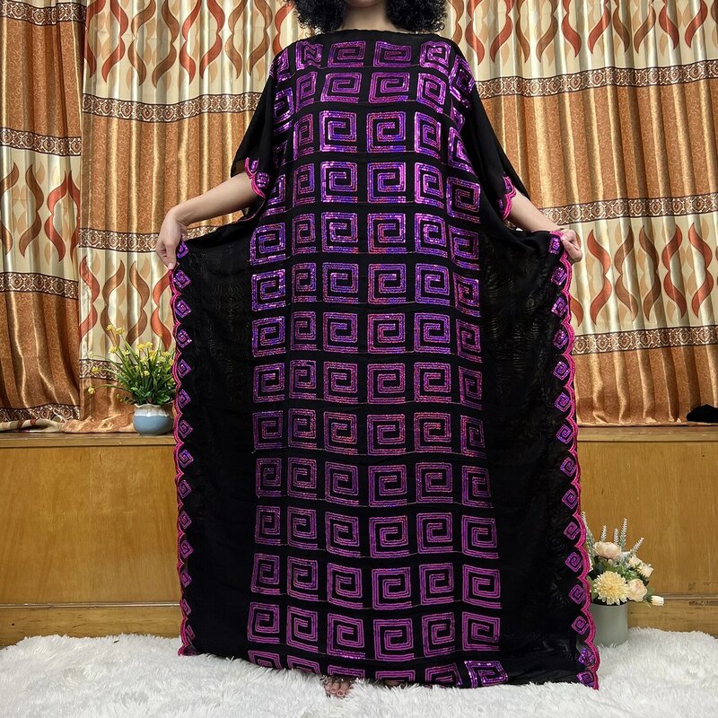 Abaya – robe Hijab pour femmes musulmanes, Caftan africain à paillettes roses, broderie Boubou, vêtements islamiques élégants, nouvelle collection 2022