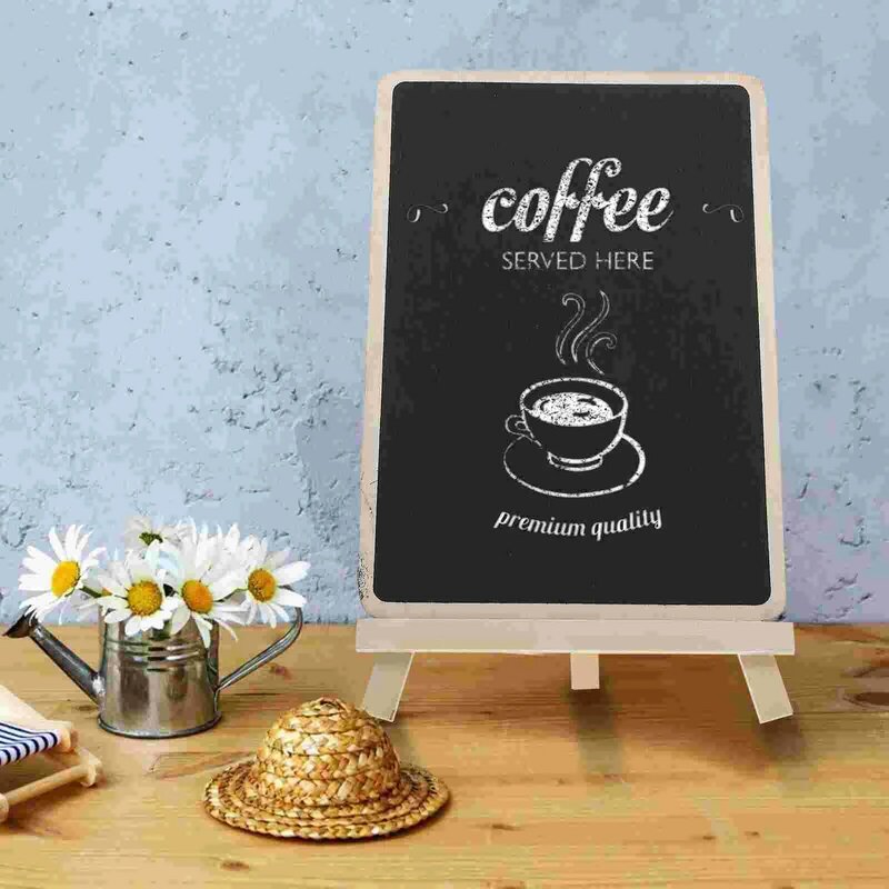 5Pcs Coffee Shop ป้าย Chalkboard ไม้ Mini กระดานดำเครื่องประดับ Writing Board