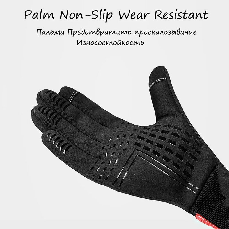 Gants d'hiver pour hommes femmes toucher froid imperméable gants de moto Sports de plein air chaud thermique polaire gants de Ski de course