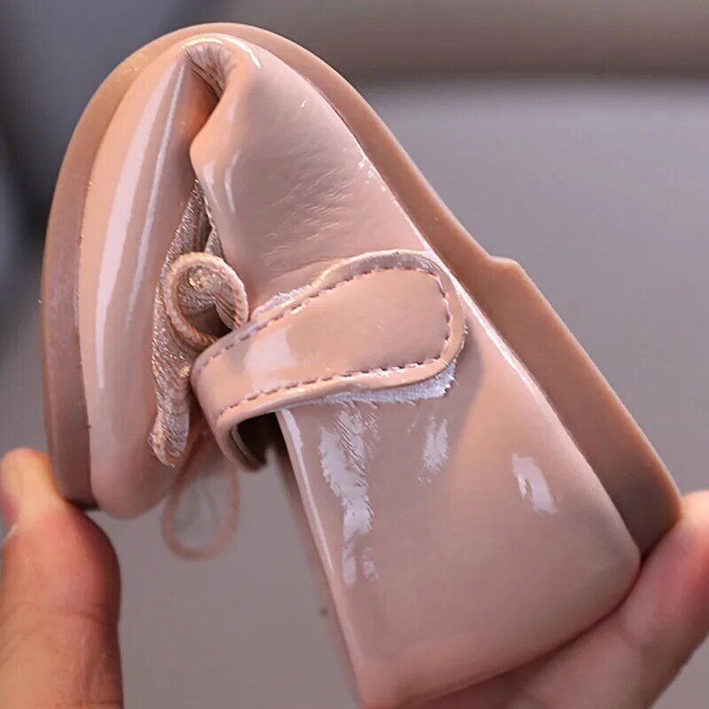 Autumn Spring Kids Girl Bow Princess Anti-slip Shoes Children Leisure Pearl Dance Shoes Pumps Birthday Christmas Party 1-7T