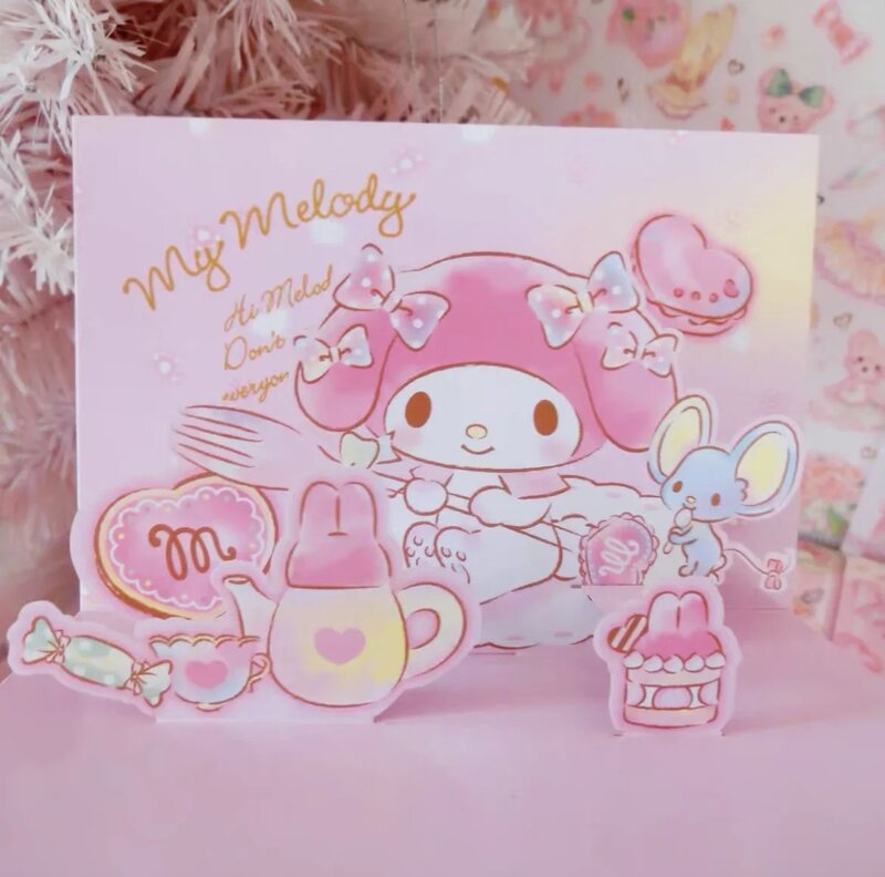 Kawaii 3D Cartoon w kształcie karty wakacje boże narodzenie karta dziękczynienia ślub kartka urodzinowa prezent
