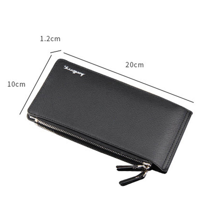 Men Wallets Long Style Card Holder Purse Zipper Large Capacity PU Leather Wallet For Long Card Package Ultra-Thin Card Holder