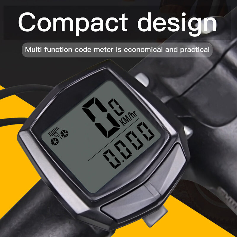 กันน้ำคอมพิวเตอร์จักรยาน LCD ดิจิตอลจอแสดงผลจักรยานเครื่องวัดระยะทาง Speedometer ขี่จักรยานนาฬิกา...