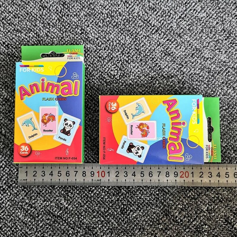 36 sztuk dzieci rozpoznawanie zwierząt zwierząt kolor karty nauczania poznawcze Flash Puzzle niemowlę wczesna edukacja zabawka edukacyjna prezenty