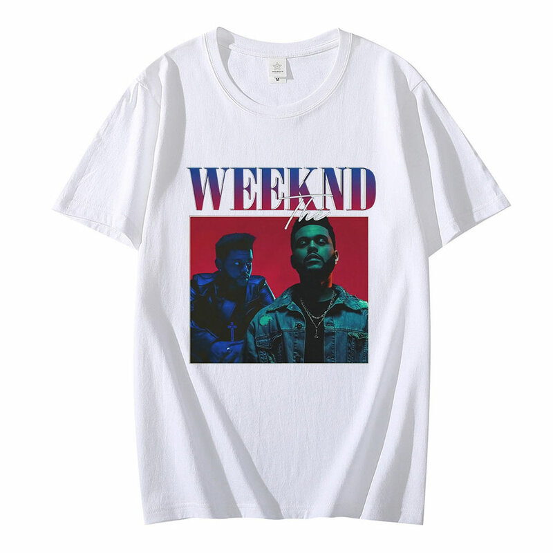 The Weeknd anni '90 Vintage Unisex T-shirt nera Oversize T-shirt da uomo T-shirt a maniche corte in cotone con grafica T-shirt Unisex
