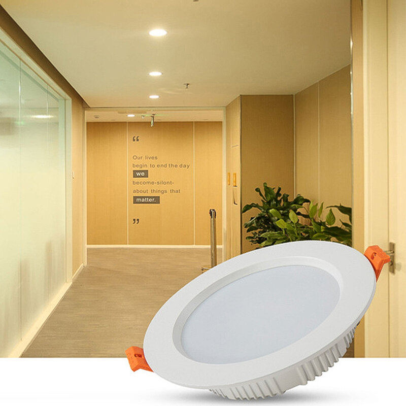 Luz descendente LED redonda para decoración del hogar, Lámpara empotrada de 3W/5W/7W/9W/12W, CA de 220V, iluminación interior para dormitorio y cocina, 1 pieza