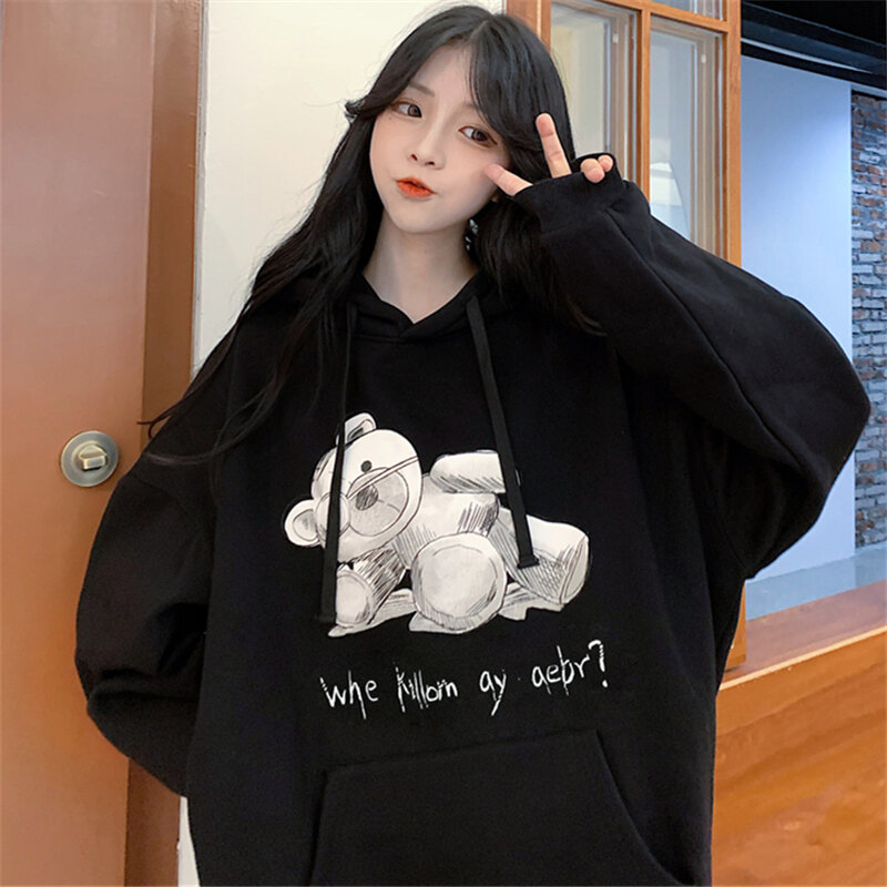 Waitmore-suéter holgado estilo coreano para mujer, chaqueta Vintage japonesa gruesa de terciopelo