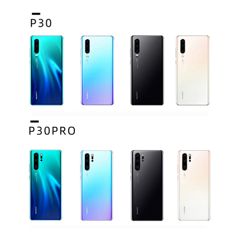 Original Huawei P30 Pro P 30 Back Battery Cover Rear Glass Door Housing Replacement Panel Case For p30pro With Camera Lens&Logo