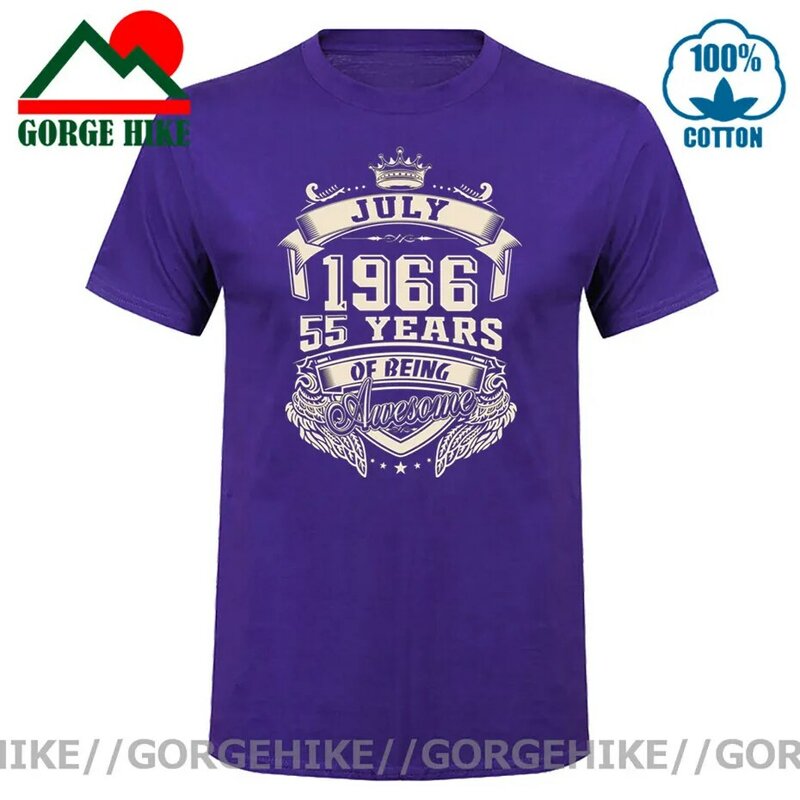 GorgeHike родившиеся в июле 1966 55 лет удивительные футболки с надписями «Big Размеры кофты из хлопка с круглым воротником и изготовленный на заказ ...