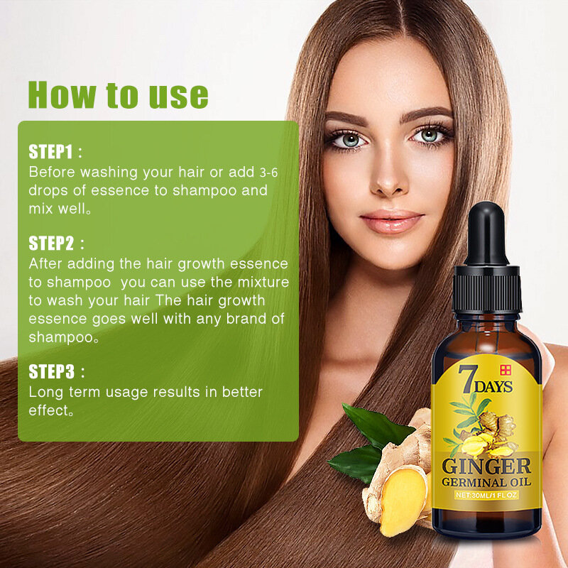 Roślin produkt do wzrostu włosów dla człowieka kobieta 7-dzień szybko materiału biologicznego oleju utrata włosów leczenie przyspiesza odrastanie włosów Serum istotą oleju 30ml