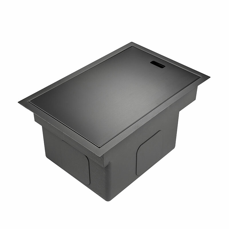 Aço inoxidável manual único slot preto balcão invisível pia de cozinha nakajima pequena pia varanda piscina pia oculta 40x35cm