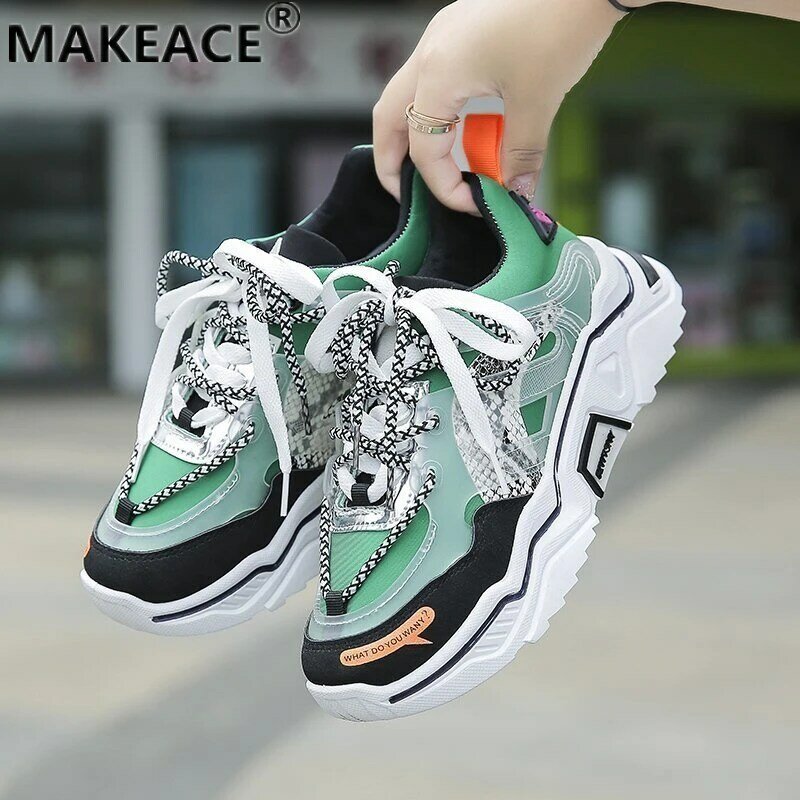2021 New Ladies Sneakers Fashion Vulcanized Casual Shoes Platform Comfortable Walking Shoes Running Shoes Skateboard Shoes
