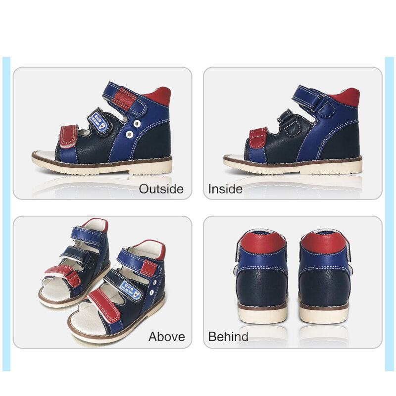 Ortoluckland-Sandalias de cuero para niños y niñas, zapatos ortopédicos para pies planos, calzado de verano, 2 y 3 años