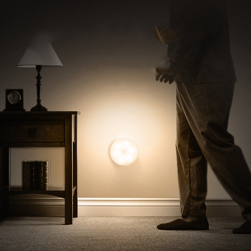 Dwukolorowy czujnik światła akumulatorowa lampa Led czujnik światła PIR nocnego pod światła do szafki do schodów w domu szafa ścienna kuchni