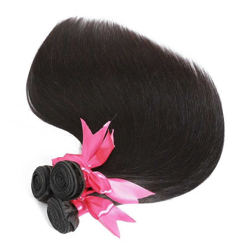 Thair-extensiones de cabello brasileño Remy, 5 mechones lisos de tejido de Color Natural, oferta