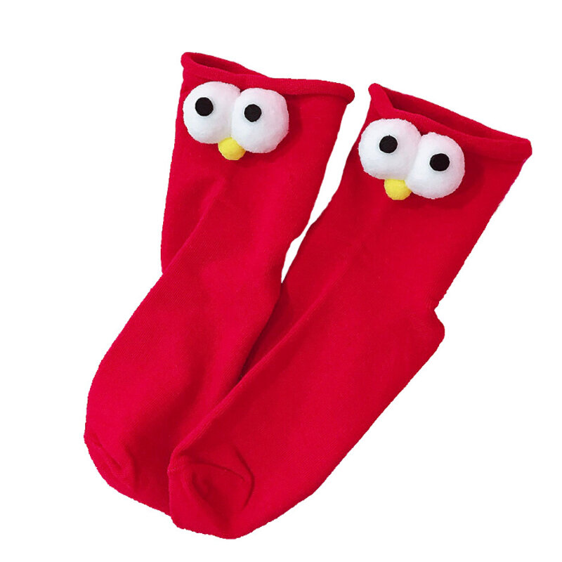 1 par dos desenhos animados venda quente mulheres 3d design grandes olhos meninas meias criativas roupas acessório personalidade algodão meias de alta qualidade