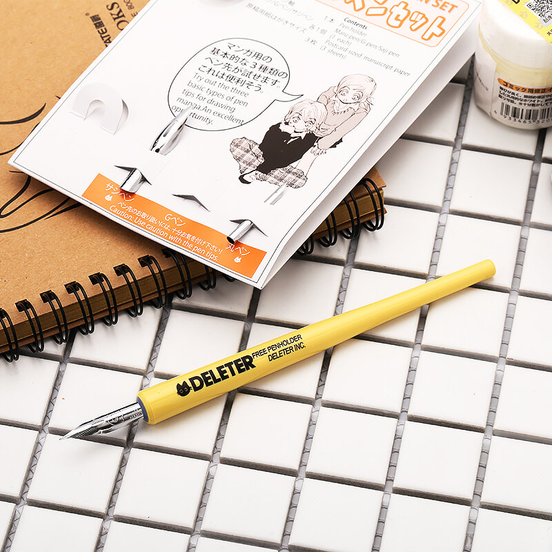Conjunto de caneta de teste deleter dip conjunto de caneta de caligrafia em quadrinhos 3pen nib maru-caneta/g-caneta/saji caneta de desenho dos desenhos animados