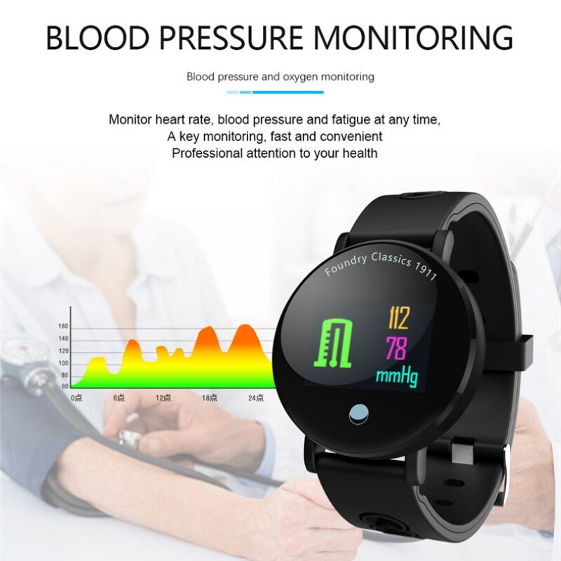 Y6 Plus Smart Watch Blood Pressure Heart Rate Sports Watch Round Large Display Fitness Smart Watch