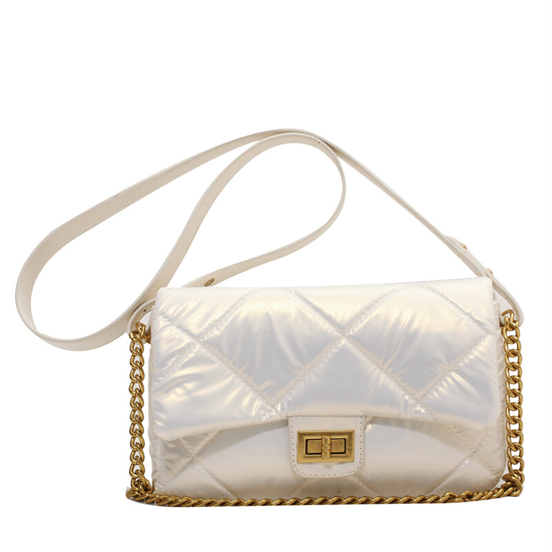 Нейлоновая женская сумка-мессенджер в стиле ретро с ромбовидным узором, Высококачественная Дизайнерская Дорожная сумка на цепочке, модная ...