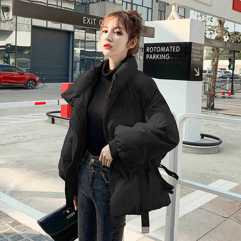 Abrigo de algodón holgado para mujer, chaqueta acolchada para estudiante, ropa corta coreana, invierno, 2021