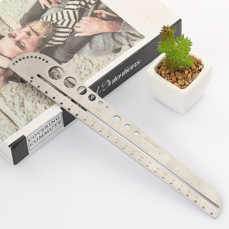 Clear Scale Angle Meter Stainless Steel Protractor Multifunctional Drawing Ruler Clear Scale High Precision Protractor Ruler