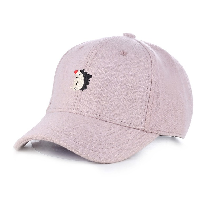 Topi Baseball Woof Solid Fashion Baru Topi Dapat Disesuaikan dengan Pola Landak untuk Wanita Pria-Topi Pasangan